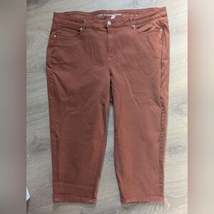 Addition Elle Terracotta Premium Denim Women's 24 Jessie Cropped Jeans‎